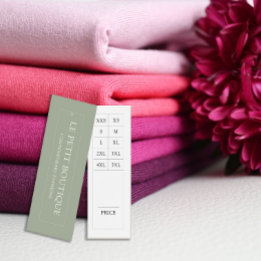 Étiquette de prix de vêtements simple vert sauge t