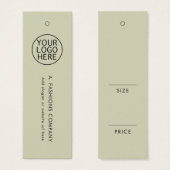 Étiquette de prix des vêtements élégants du logo d (Devant & derrière)