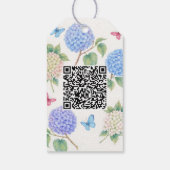 Étiquette de prix d'hortensia élégant avec code QR (Dos)