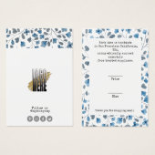 Étiquette de prix du logo bleu floral Dusty (Devant & derrière)