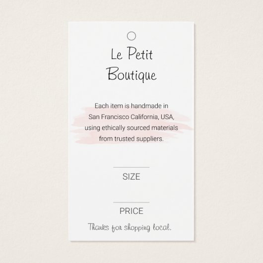 Étiquette de prix du logo professionnel (Dos)