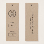 Étiquette de prix en kraft premium pour la mode ar (Devant & derrière)