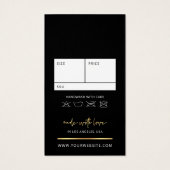 Étiquette de prix Étiquette de logo moderne Black  (Dos)