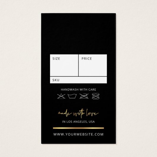 Étiquette de prix Étiquette de logo moderne Black  (Dos)