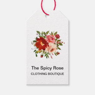 Étiquette de prix Fleurs aquarelle Roses Commerce
