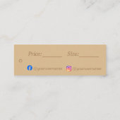 Étiquette de prix marron élégante simple (Dos)