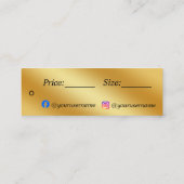 Étiquette de prix métallisé or luxe (Dos)