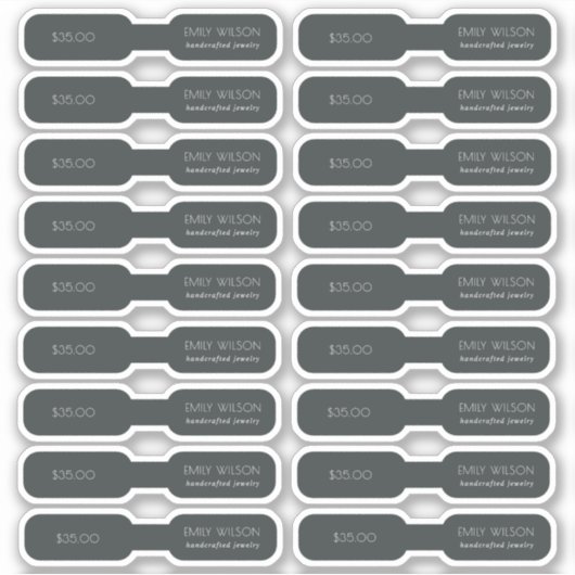 Étiquette de prix minimal simple Black Dark (Devant)