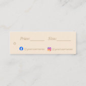 Étiquette de prix minimaliste beige simple (Dos)