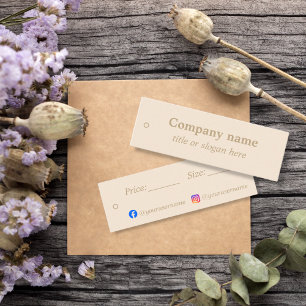 Étiquette de prix minimaliste beige simple