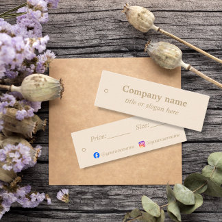 Étiquette de prix minimaliste beige simple