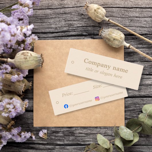 Étiquette de prix minimaliste beige simple