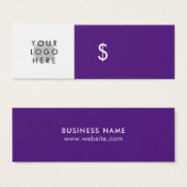 Étiquette de prix minimaliste violet blanc (Devant & derrière)