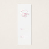 Étiquette de prix rose pâle Simple Mini (Dos)