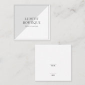Étiquette de prix simple gris blanc mode (Devant / Derrière)