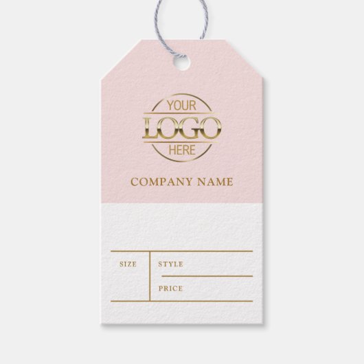 Étiquette de prix simple rose avec logo d'entrepri (Devant)