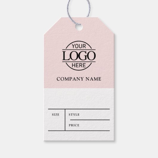 Étiquette de prix simple rose avec logo d'entrepri (Devant)