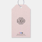 Étiquette de prix simple rose avec logo d'entrepri (Dos)