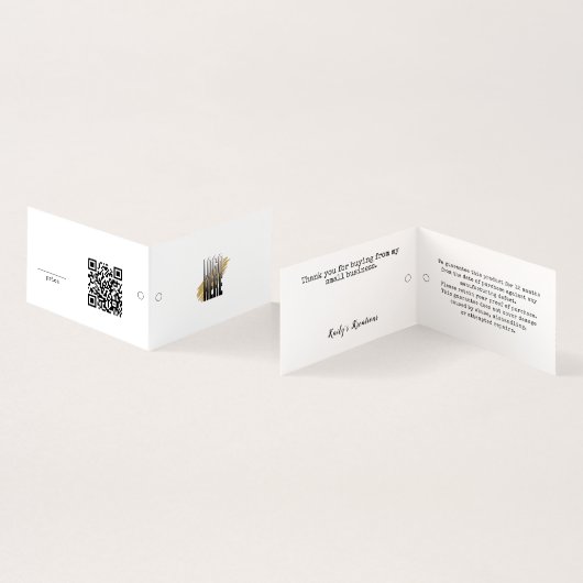 Étiquette de prix suspendue avec code QR de logo m (Inside and Outside)