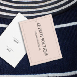 Étiquette de prix suspendue minimaliste rose blush