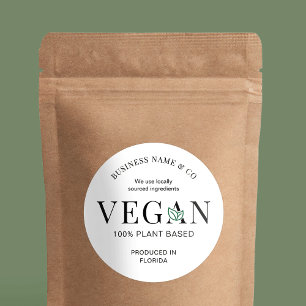 Étiquette de produit à base de Plante moderne Vega