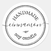 Étiquette de produit à bordure noire écriture manu (Devant)