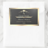 Étiquette de produit à monogramme avec bordure dor (Sac)