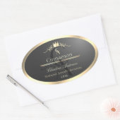 Étiquette de produit à monogramme avec bordure dor (Enveloppe)