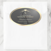 Étiquette de produit à monogramme avec bordure dor (Sac)