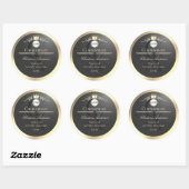 Étiquette de produit à monogramme avec bordure or (Feuille)