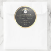 Étiquette de produit à monogramme avec bordure or (Sac)