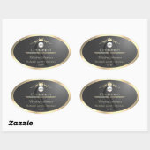 Étiquette de produit à monogramme avec bordure or (Feuille)