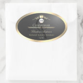 Étiquette de produit à monogramme avec bordure or (Sac)