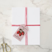 Étiquette de produit à rayures de fraises roses te (With Twine)