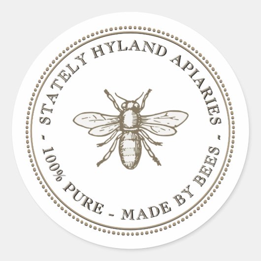 Étiquette de produit Apiary blanc texte ciselé ave (Devant)