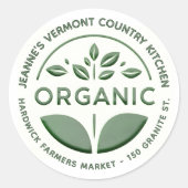 Étiquette de produit biologique vert foncé avec fe (Devant)