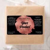 Étiquette de produit Black Rose Gold Foil Band & B (En situation)