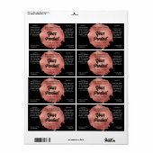 Étiquette de produit Black Rose Gold Foil Band & B (Feuille entière)