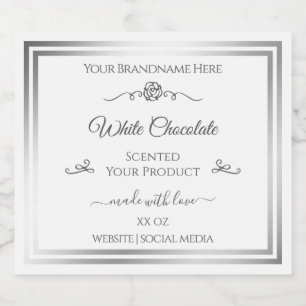 Étiquette de produit blanc chic Rose Vintage de ca