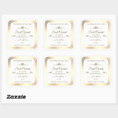 Étiquette de produit blanc classique Gold Frame Vi (Feuille)