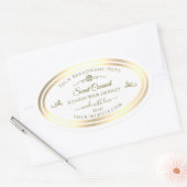 Étiquette de produit blanc classique Gold Frame Vi (Enveloppe)