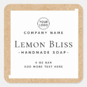 Étiquette de produit blanc en papier Kraft (Devant)