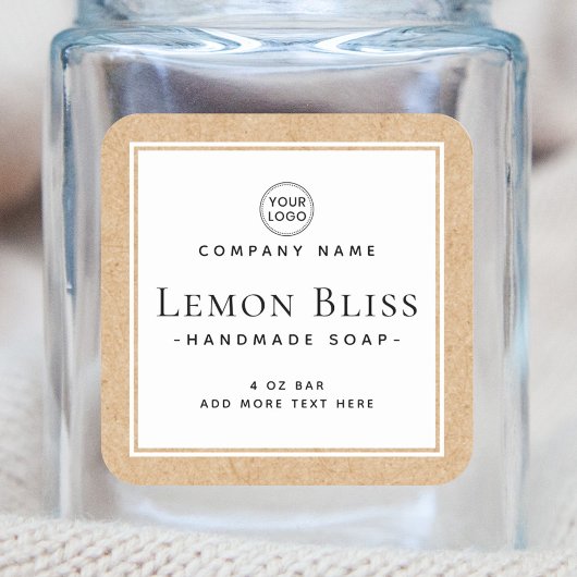 Étiquette de produit blanc en papier Kraft