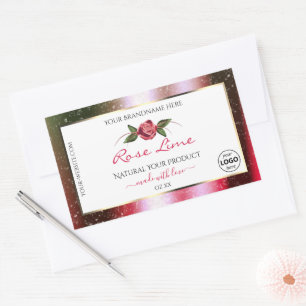 Étiquette de produit blanc floral vert Parties sci