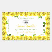 Étiquette de produit blanc jaune Roses de floraiso (Devant)