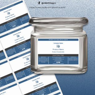 Étiquette de produit blanc noir bleu simple Conten