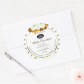 Étiquette de produit blanc Orange Rose Feuilles Bi (Enveloppe)