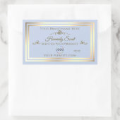 Étiquette de produit Bleu Bébé avec cadre Or et lo (Sac)