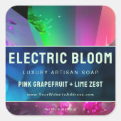 Étiquette de produit bleu cristal inspiré par Neon (Devant)