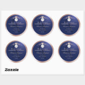 Étiquette de produit bleue avec logo monogramme ca (Feuille)